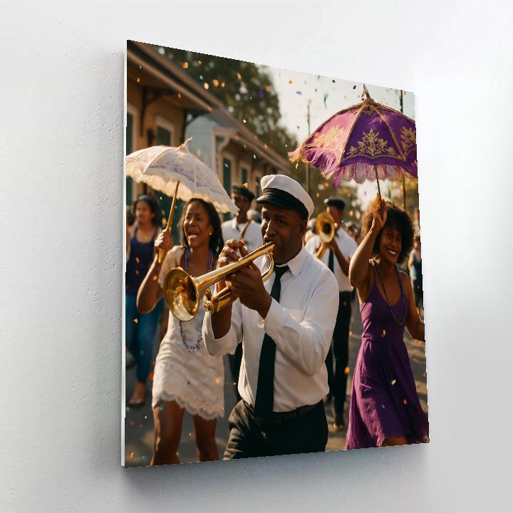 Mardi Gras Second Line New Orleans Afternoon Paint by numbers art