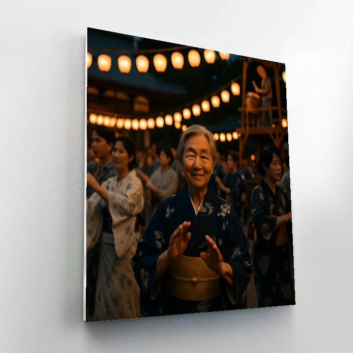 Obon Bon Odori Dance Kyoto Temple Courtyard DIY paint by numbers