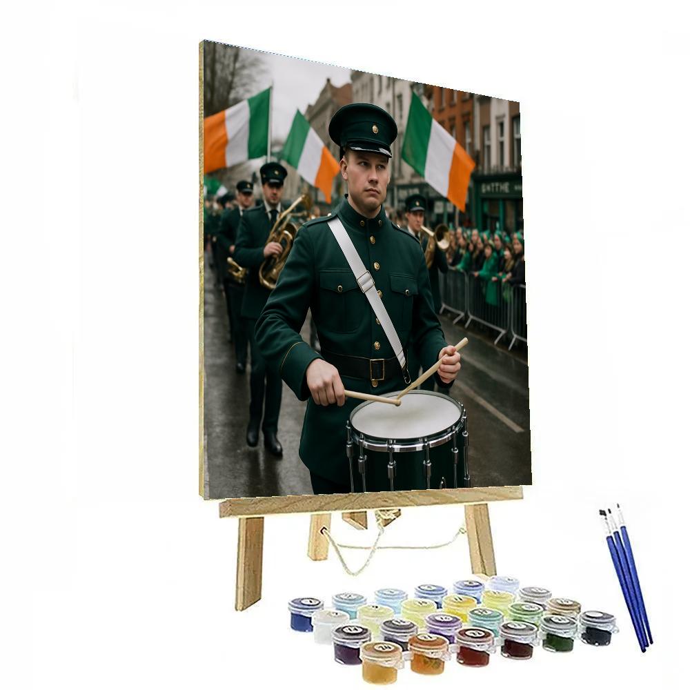 St Patrick Day Parade Dublin City Center paint by color