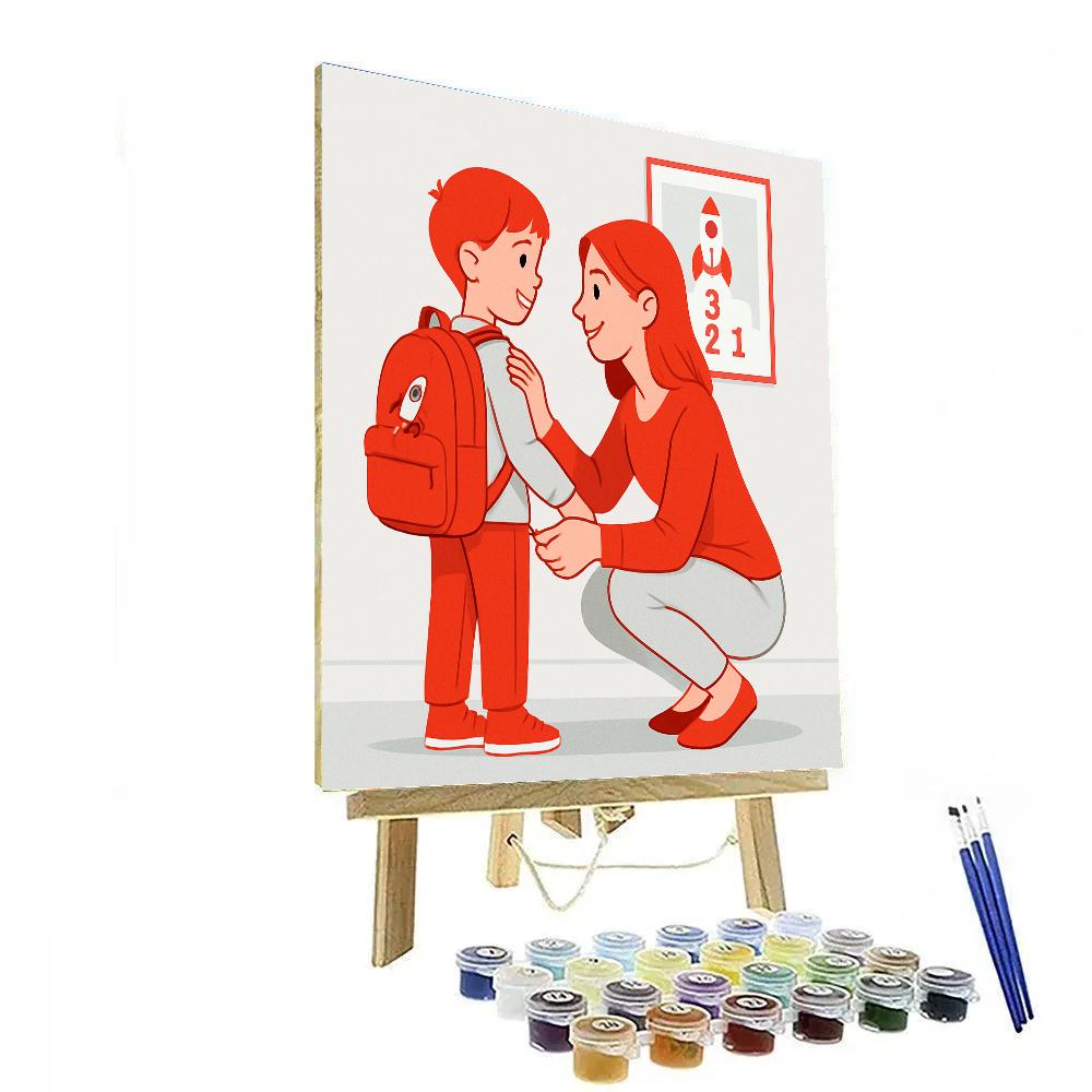 Rocket Backpack Zip Up Paint by numbers art