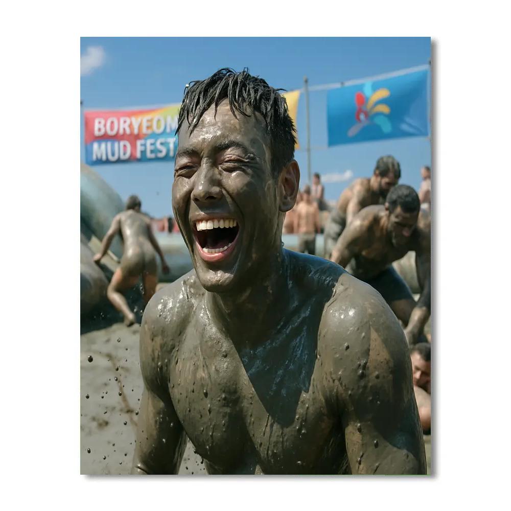 Boryeong Mud Festival Beach Action Numbered painting kits