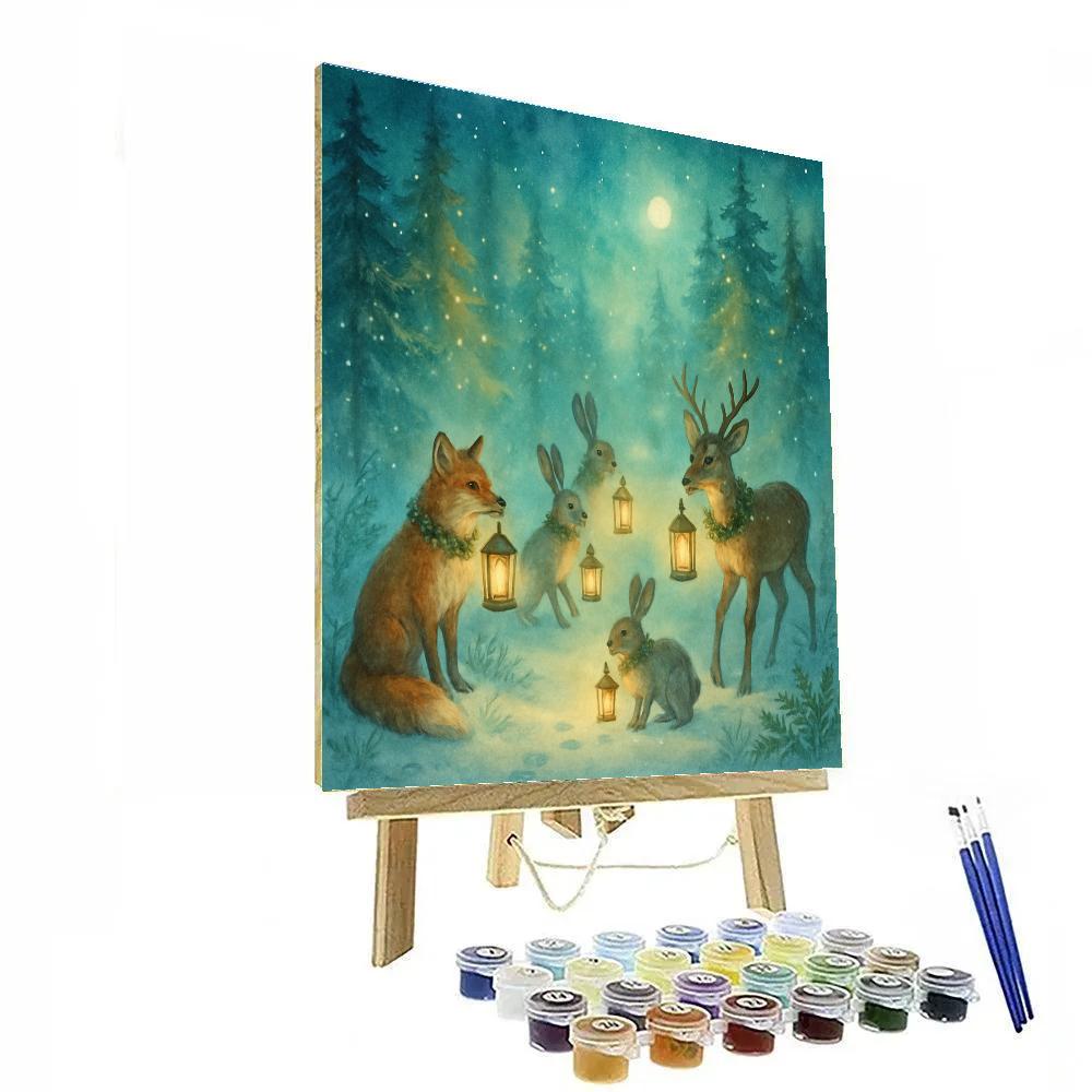 Forest Lantern Parade paint by numbers