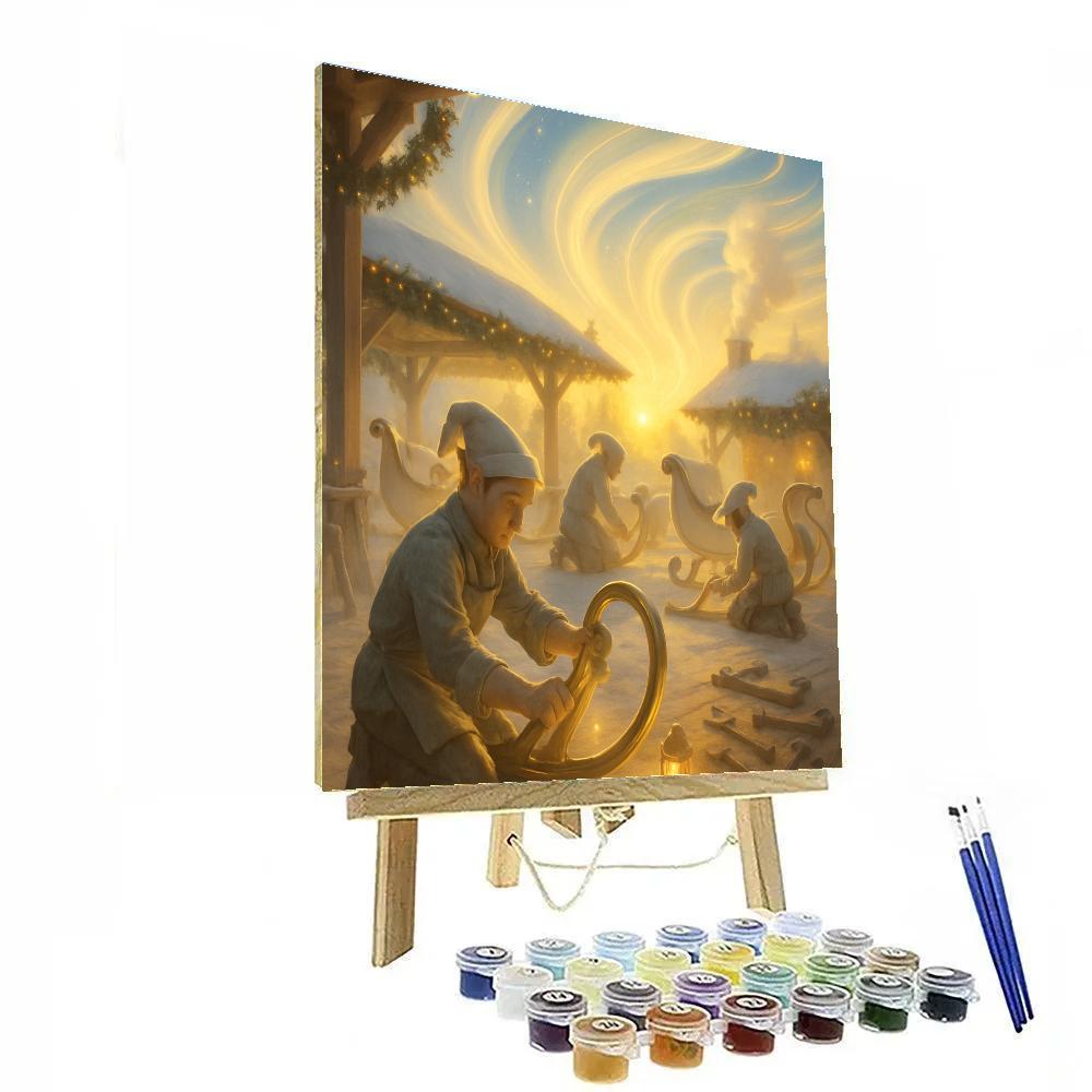 Sleigh Workshop At Dawn Numbered painting kits