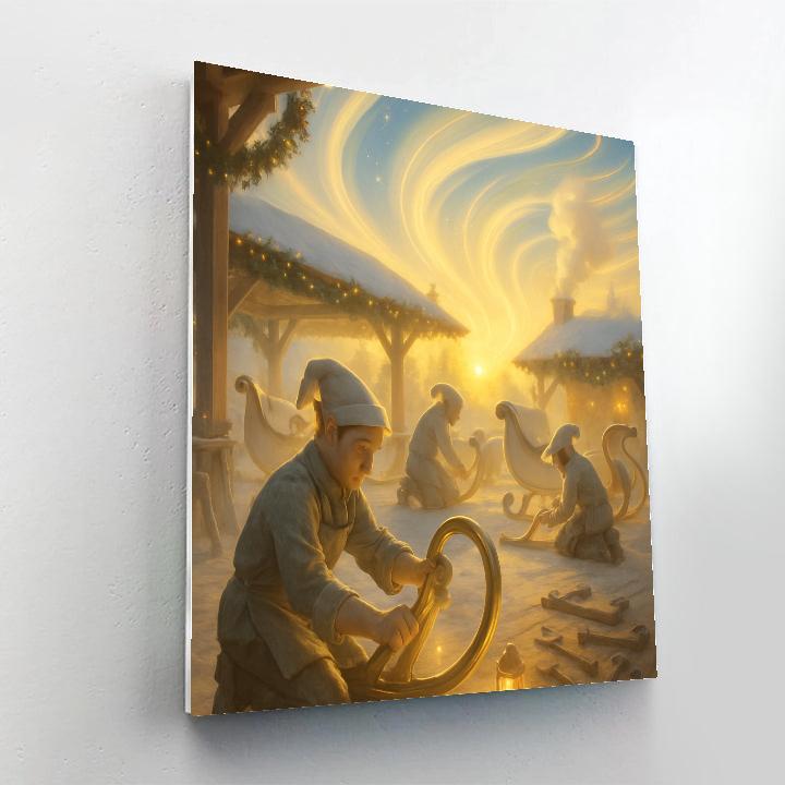 Sleigh Workshop At Dawn Numbered painting kits