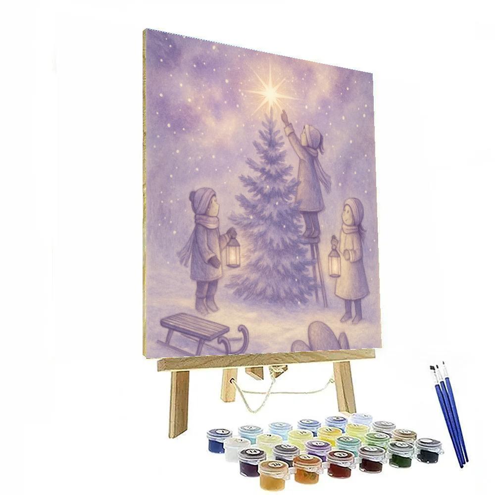 Children And The Star Tree painting number kit