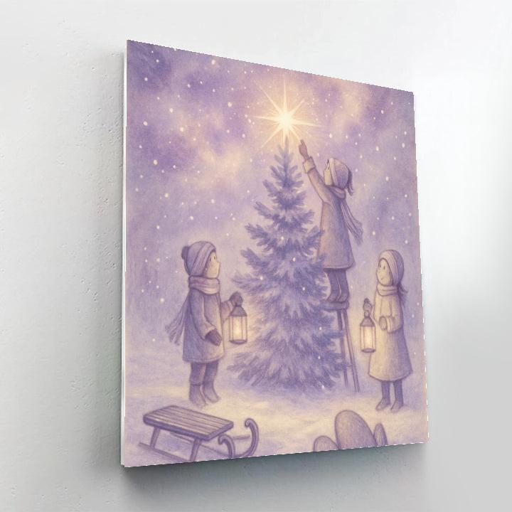 Children And The Star Tree painting number kit