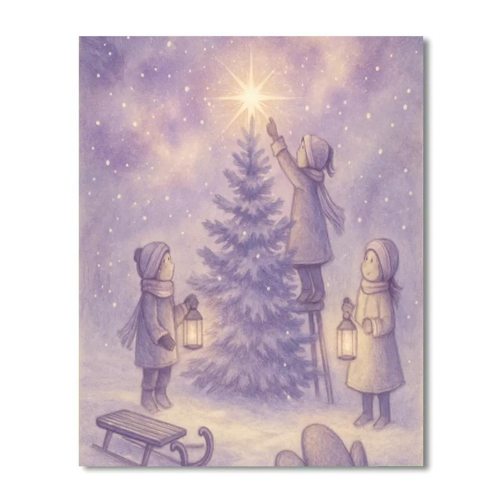 Children And The Star Tree painting number kit
