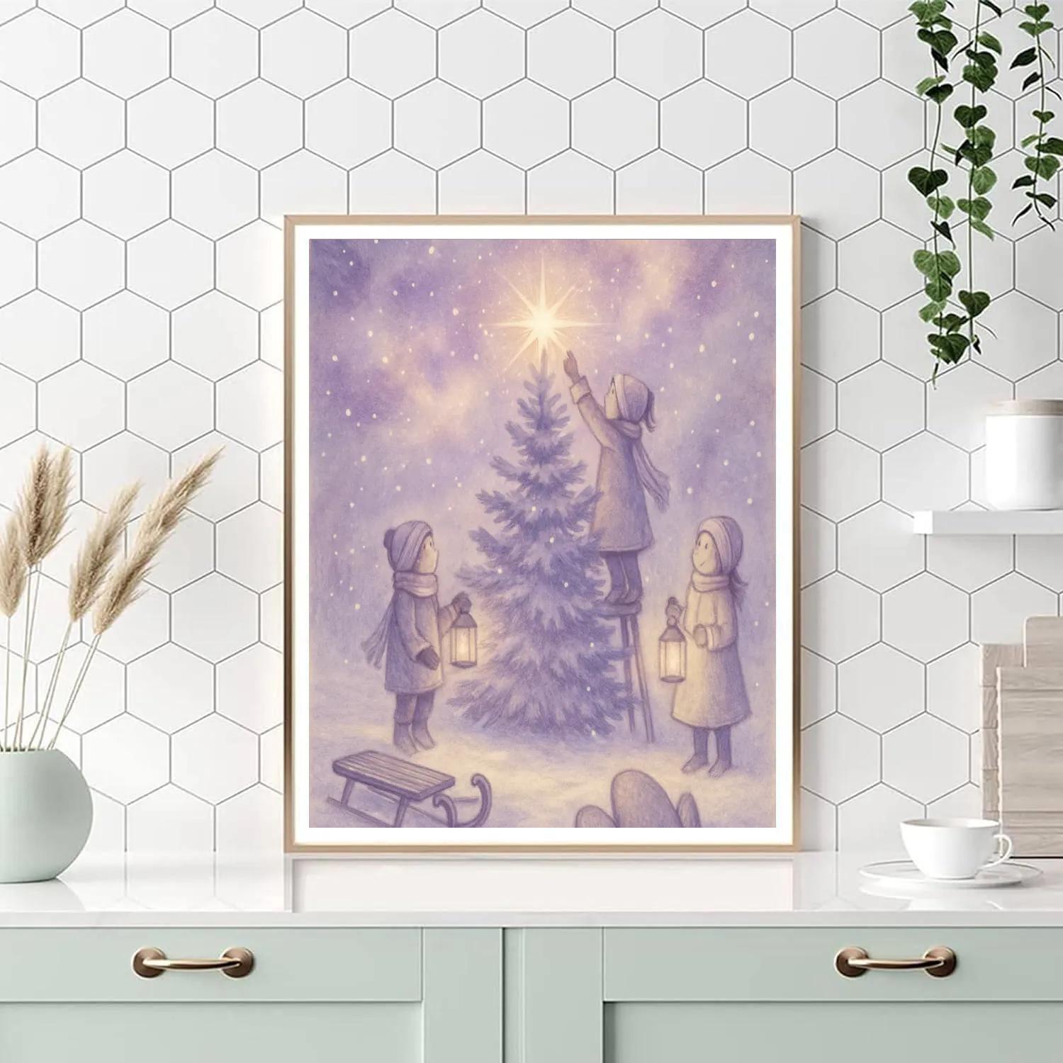 Children And The Star Tree painting number kit