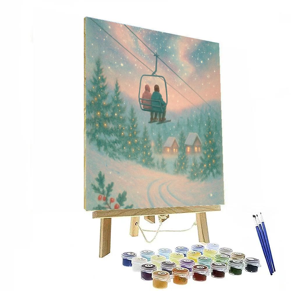 Starlit Ski Lift Romance Paint by numbers kits