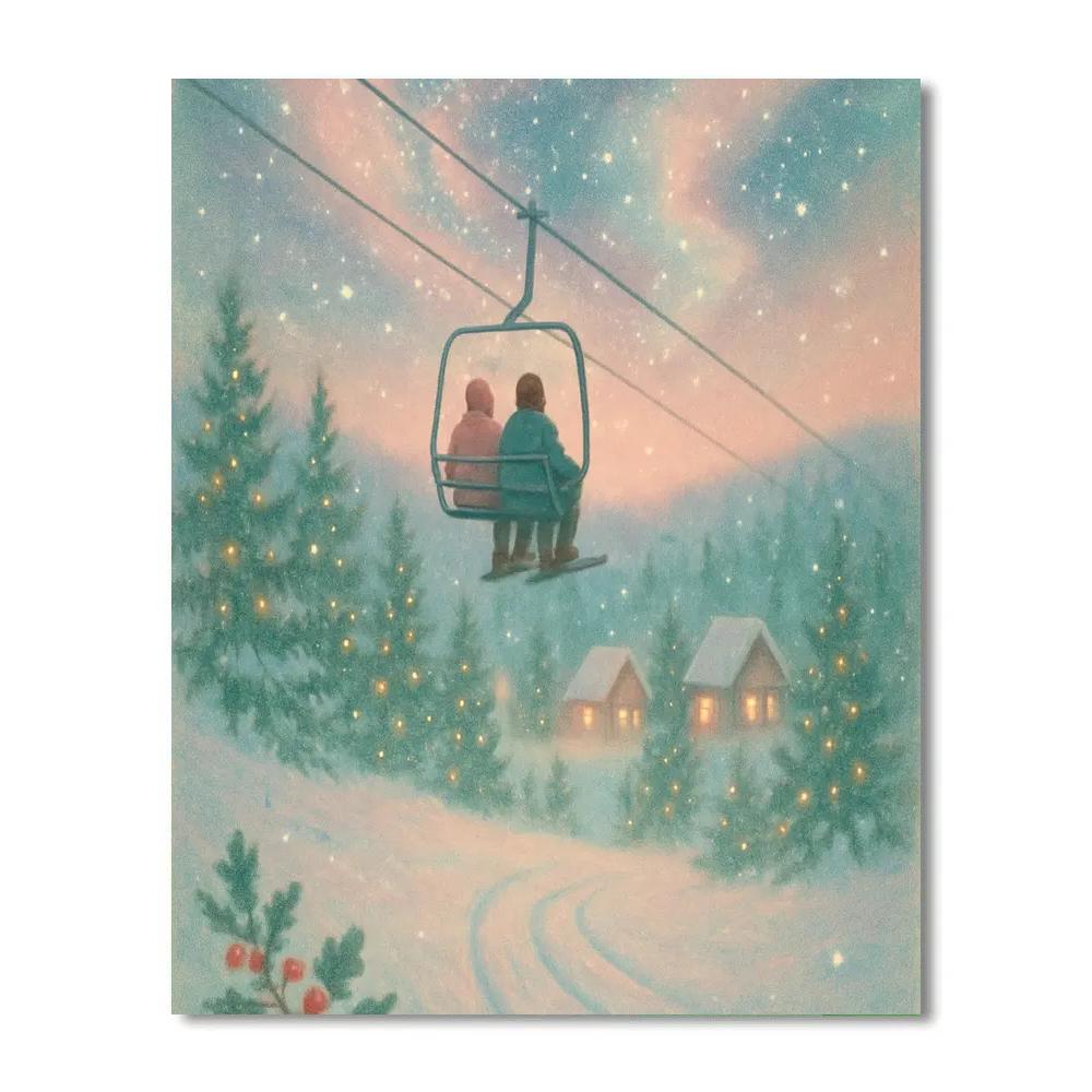 Starlit Ski Lift Romance Paint by numbers kits