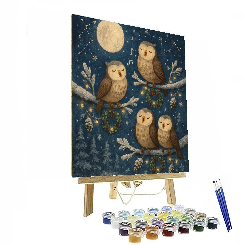Midnight Choir Of Owls Numbered painting kits