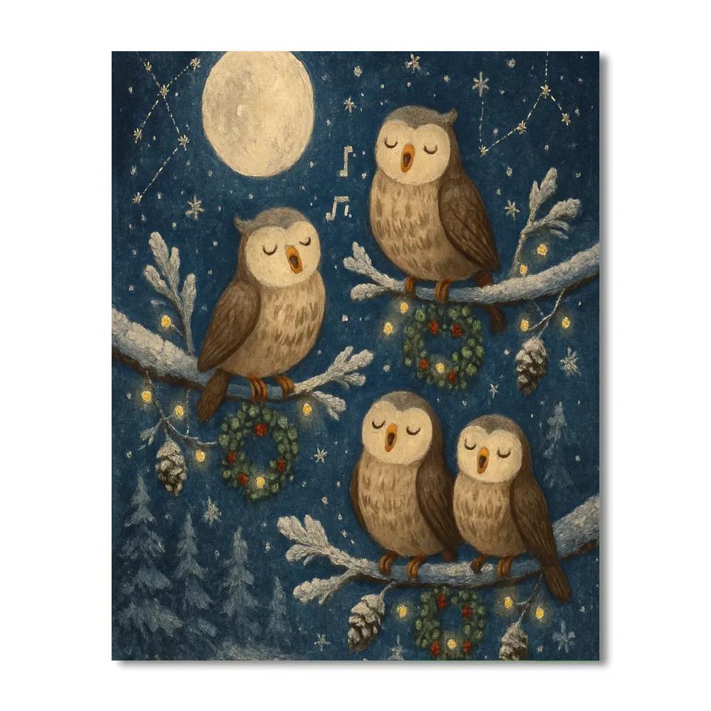 Midnight Choir Of Owls Numbered painting kits