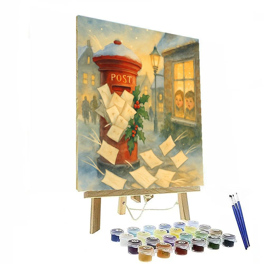 Village Postbox Wishes Painting by numbers kit
