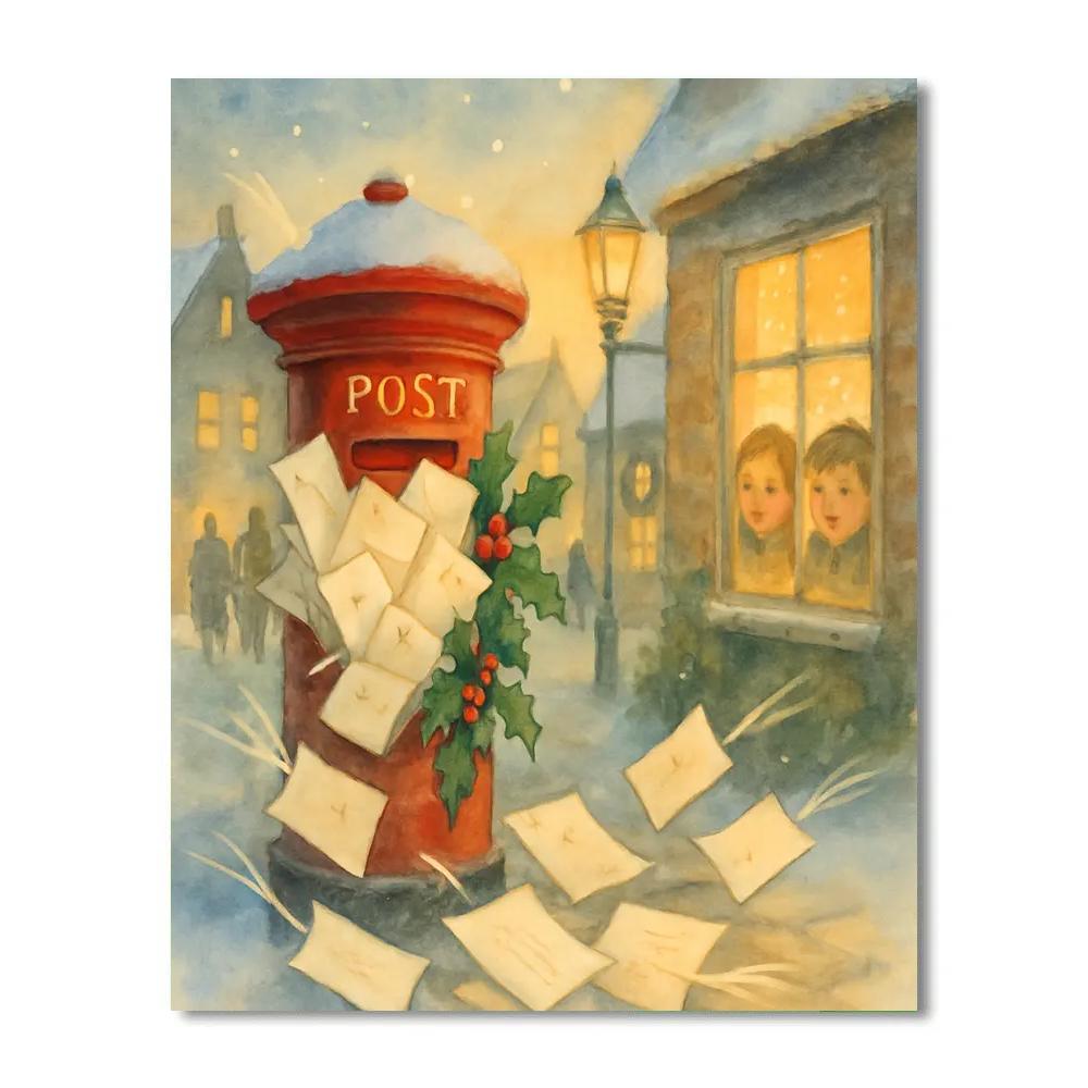 Village Postbox Wishes Painting by numbers kit