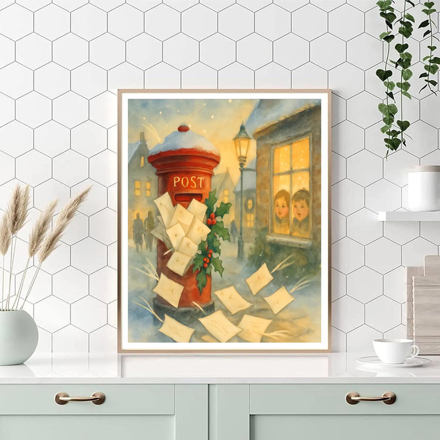 Village Postbox Wishes Painting by numbers kit