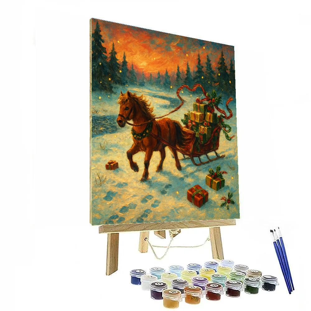 Pony Express Holiday Delivery Painting by numbers kit