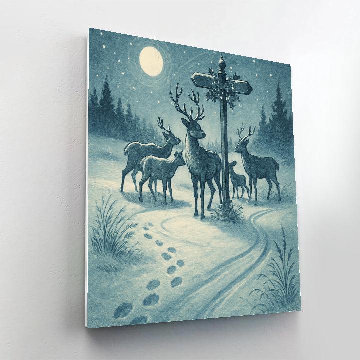 Reindeers At The Crossroads DIY paint by numbers