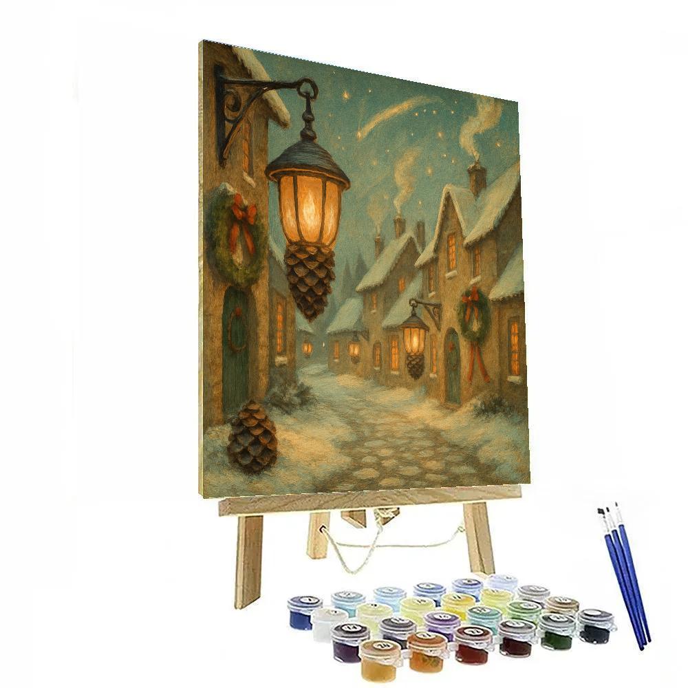 Pinecone Lantern Alley paint by number