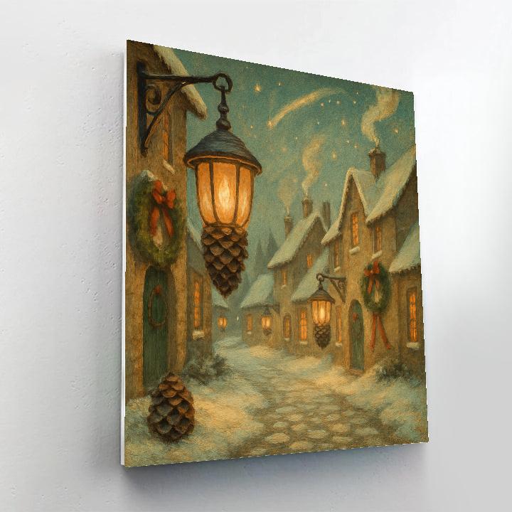 Pinecone Lantern Alley paint by number