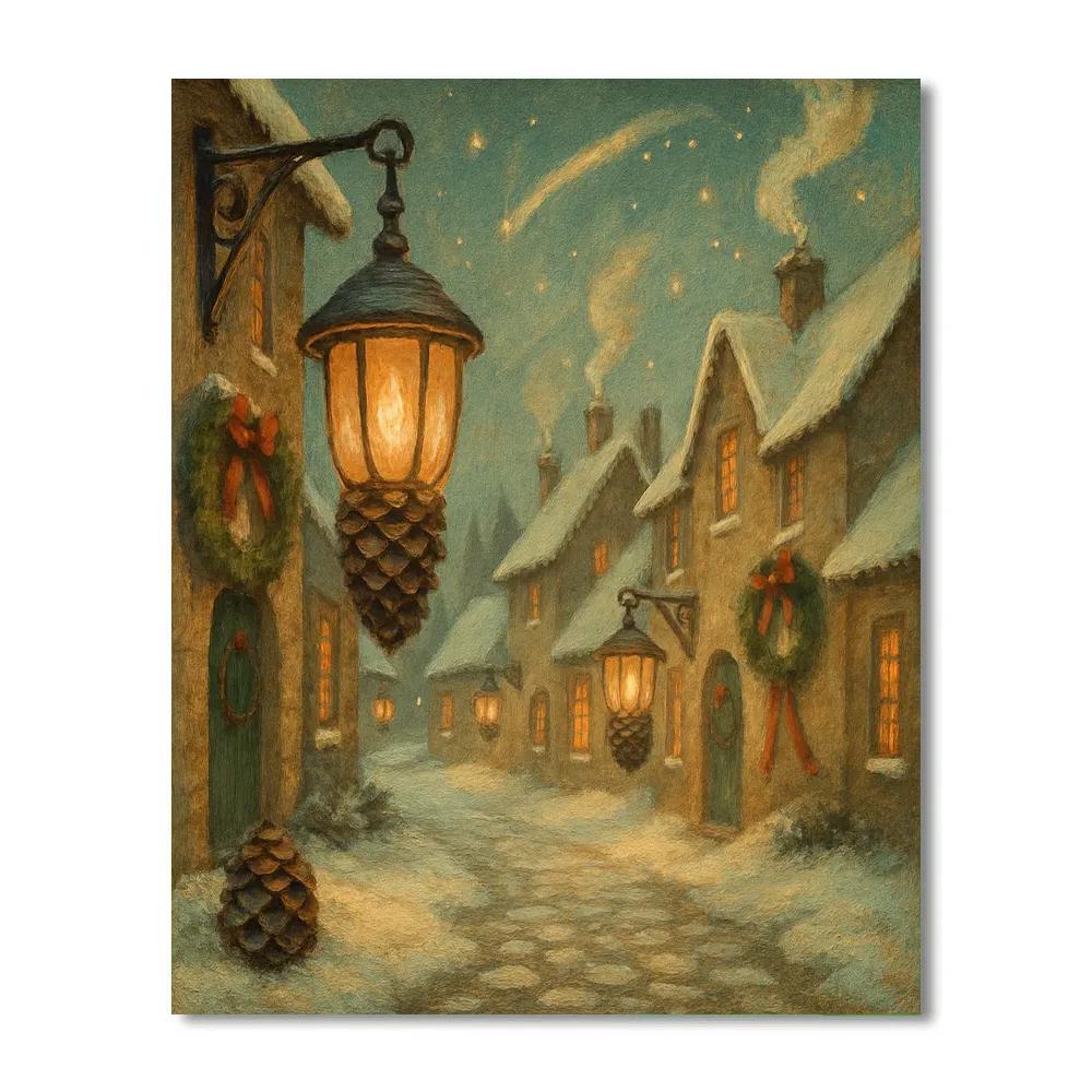 Pinecone Lantern Alley paint by number