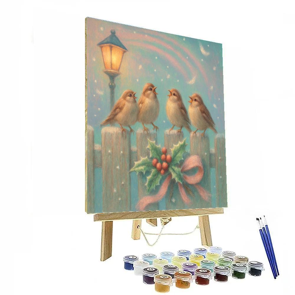 Sparrow Snow Choir paint by number