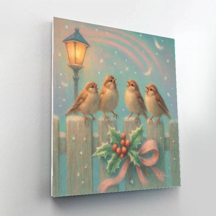 Sparrow Snow Choir paint by number