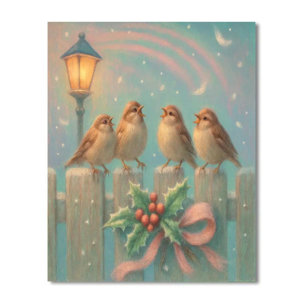 Sparrow Snow Choir paint by number