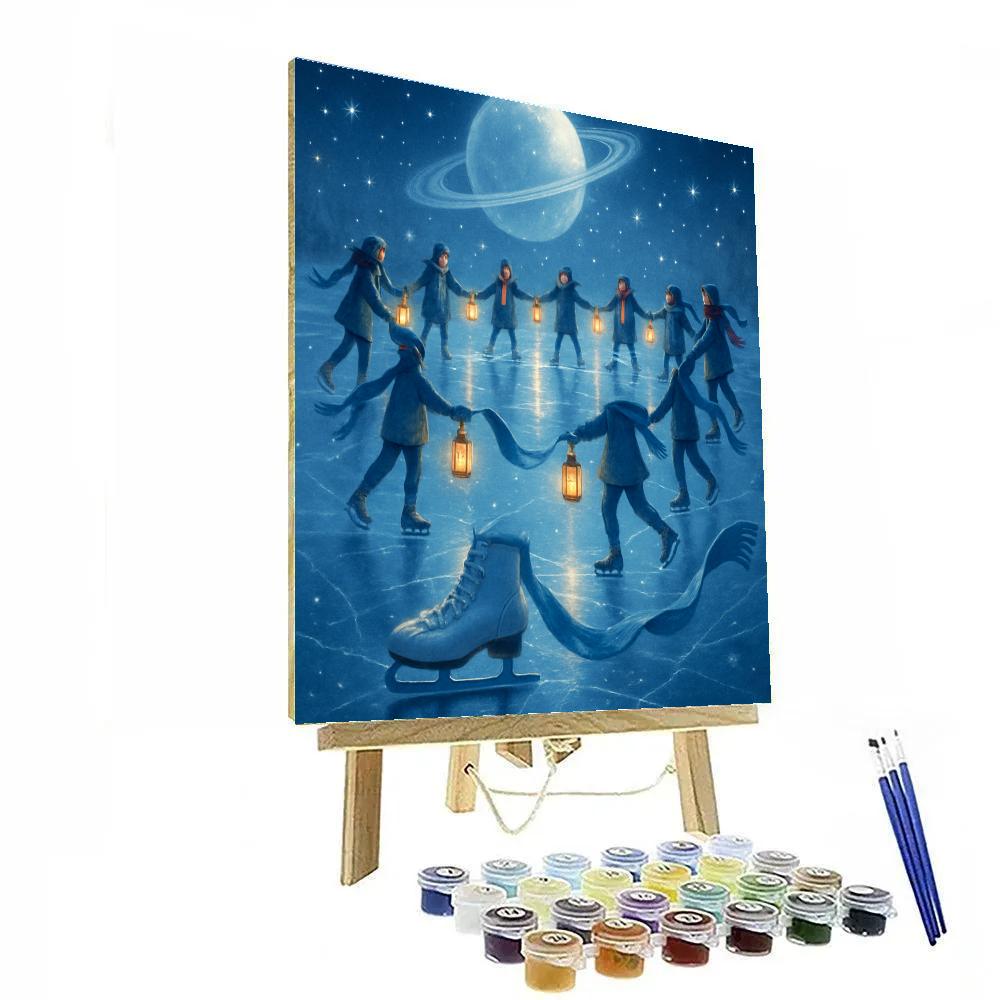 Skater Lantern Circle Number painting