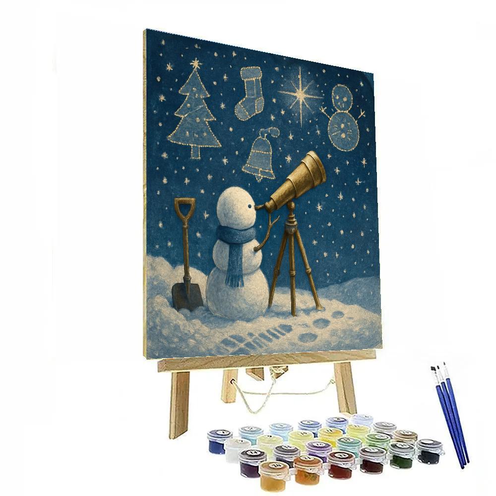 Stargazer Snowman Observatory paint by color