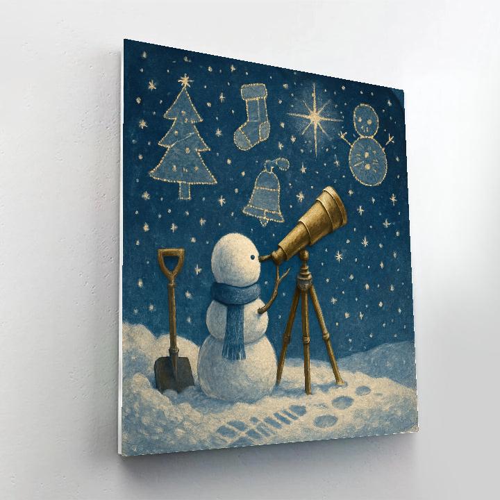 Stargazer Snowman Observatory paint by color
