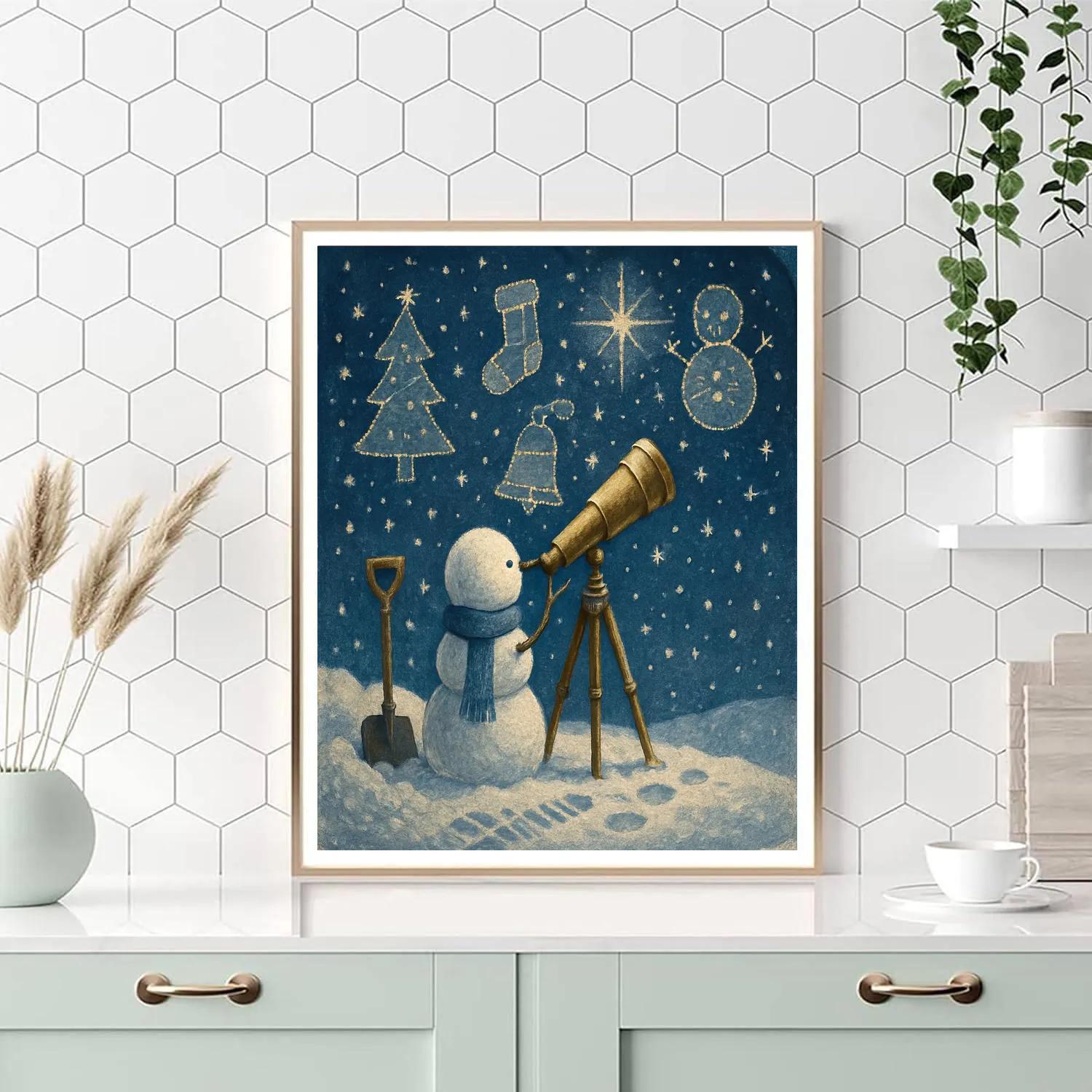Stargazer Snowman Observatory paint by color