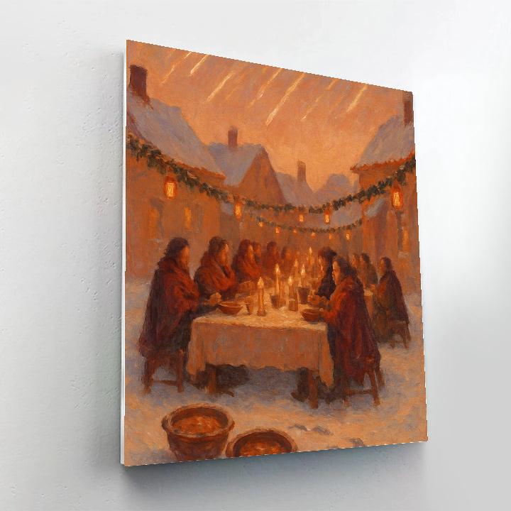 Lanterned Courtyard Feast Paint by numbers kits
