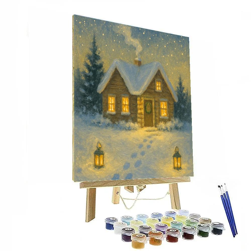 Pine Cottage Candlelight Number painting
