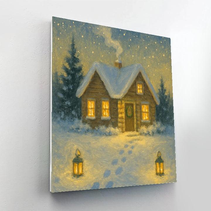 Pine Cottage Candlelight Number painting