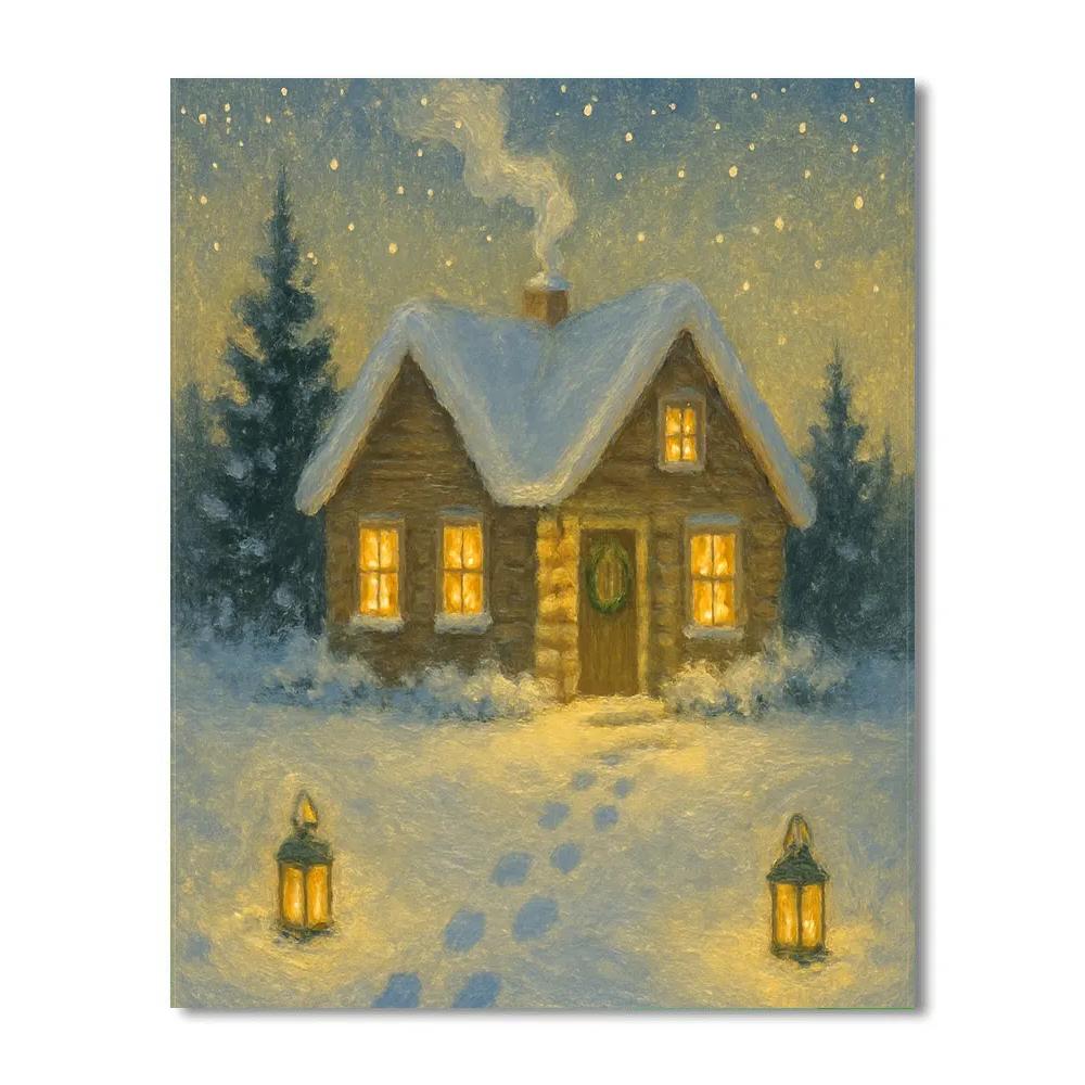 Pine Cottage Candlelight Number painting