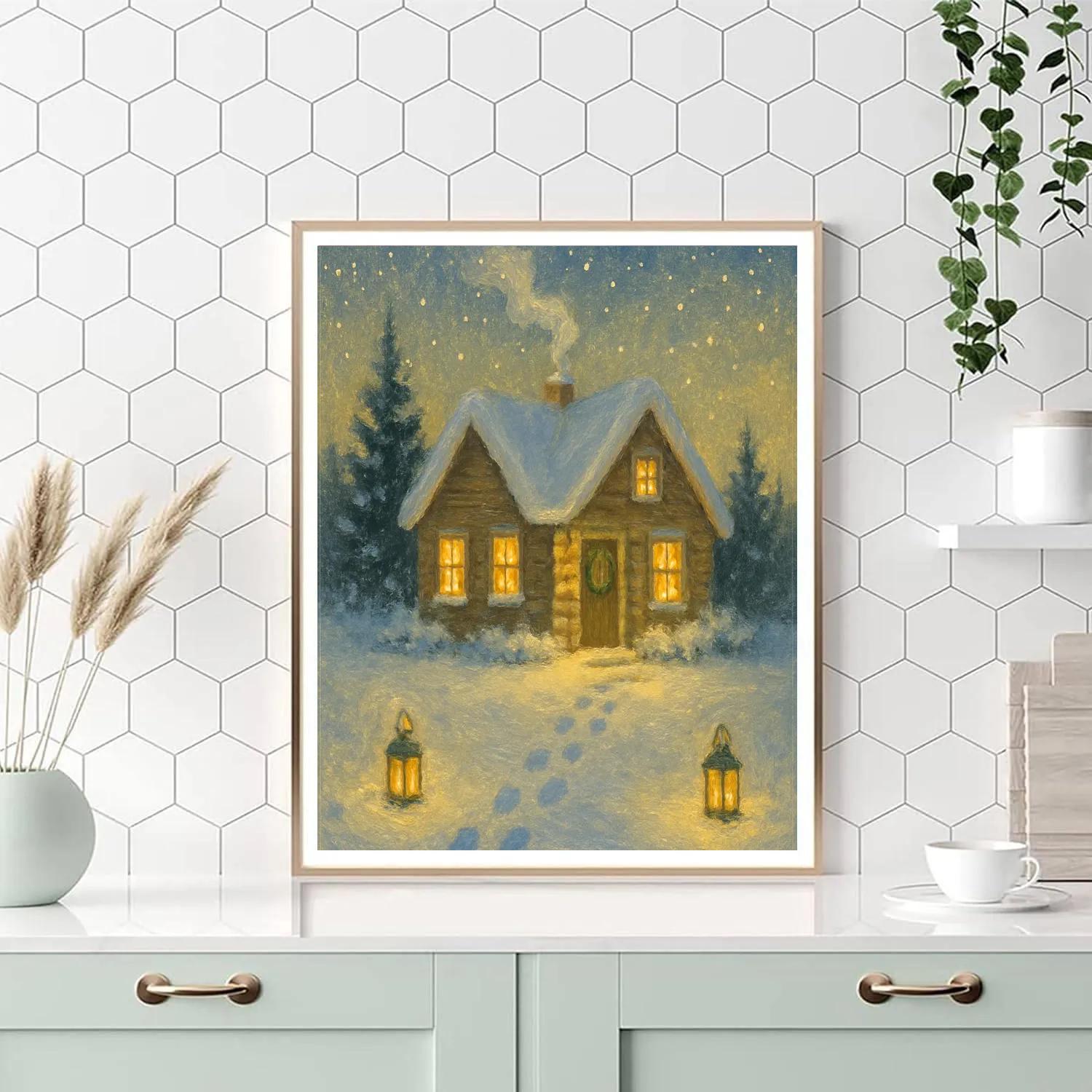 Pine Cottage Candlelight Number painting