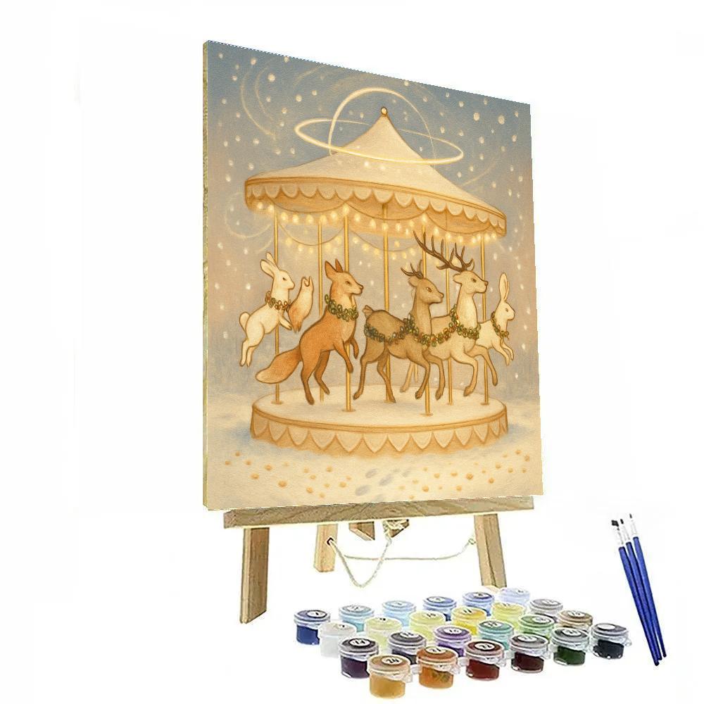 Frost Fair Carousel Animals painting number kit
