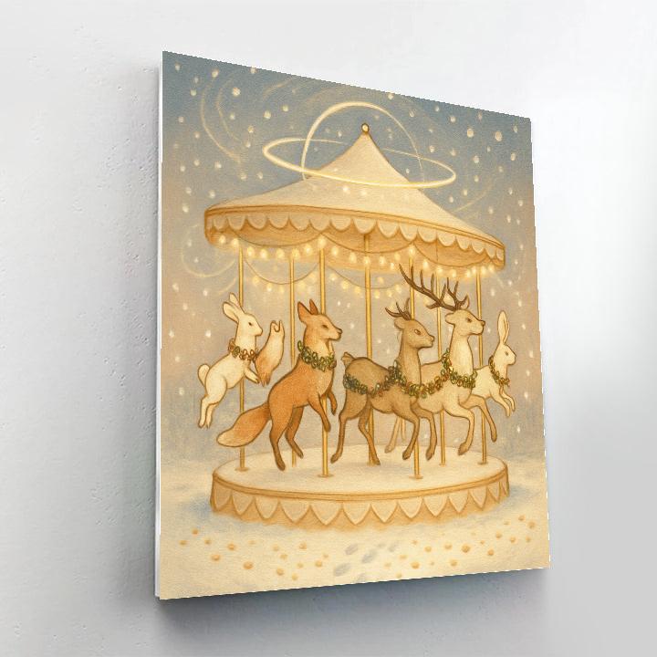 Frost Fair Carousel Animals painting number kit