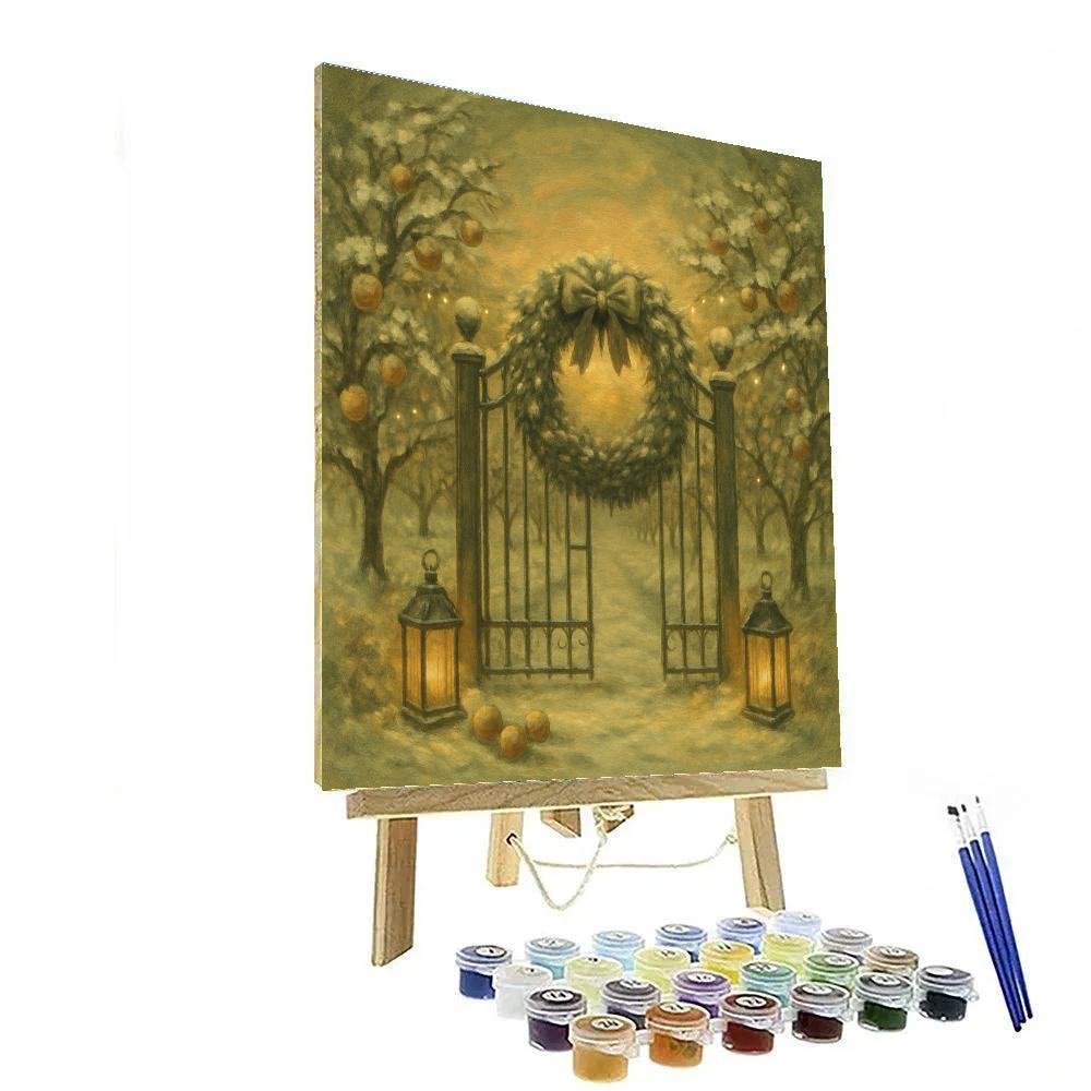 Wreath Gate To The Orchard DIY paint by numbers