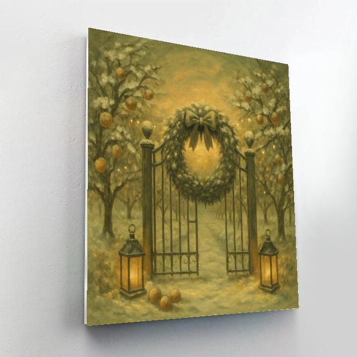 Wreath Gate To The Orchard DIY paint by numbers