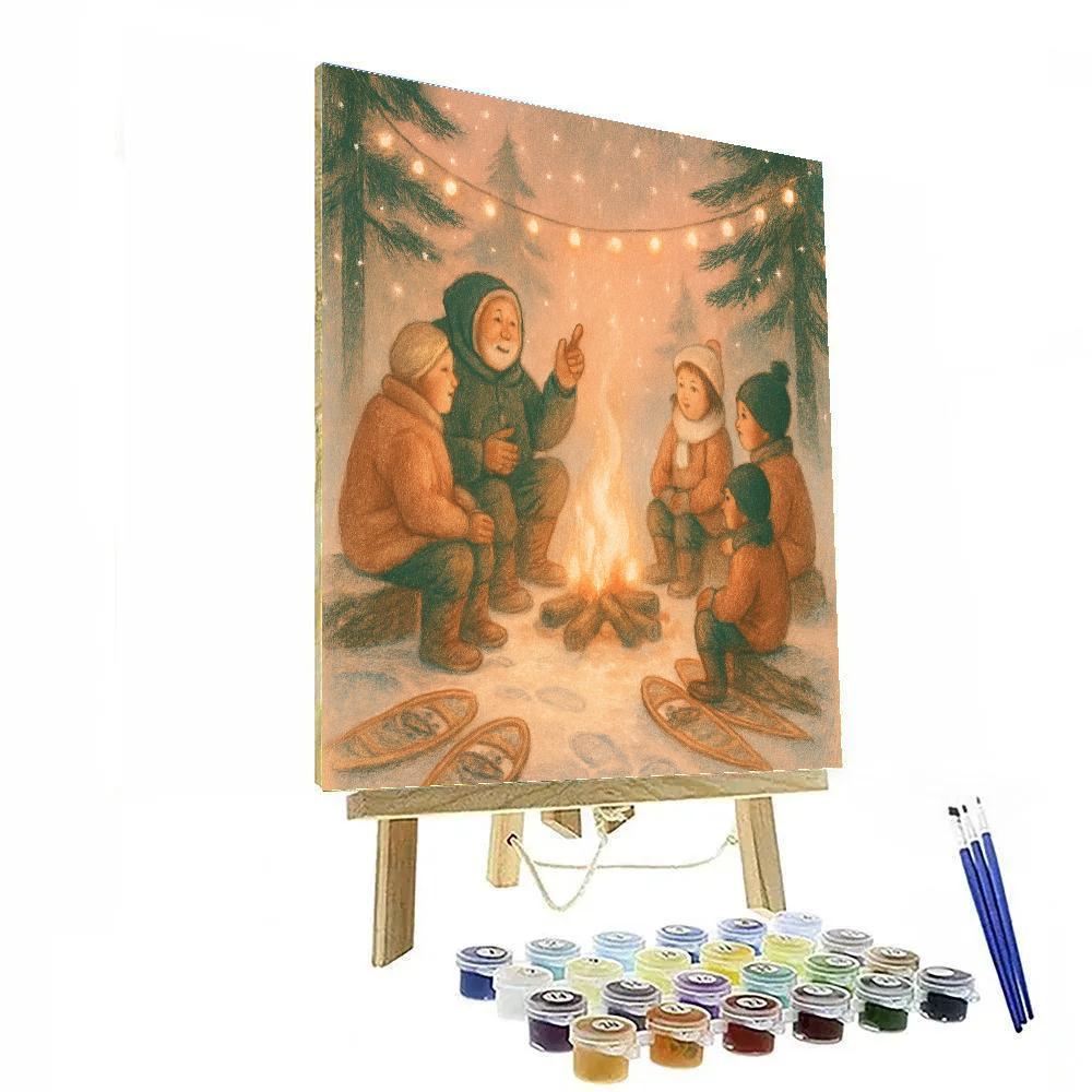 Snowshoe Story Circle Paint by numbers art