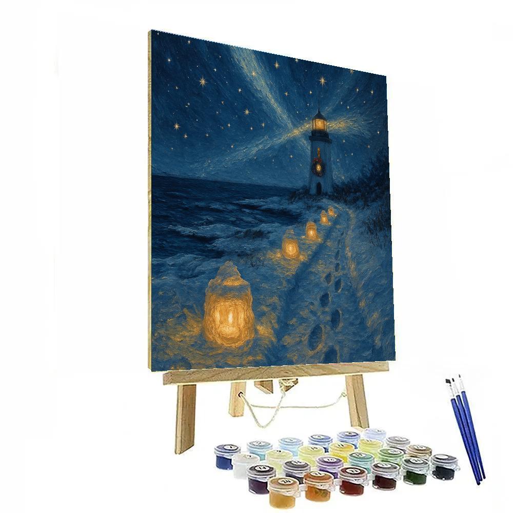 Snow Lantern Lighthouse Path Paint by numbers art