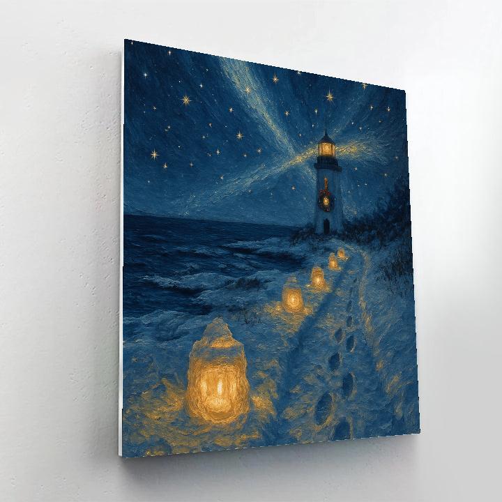 Snow Lantern Lighthouse Path Paint by numbers art