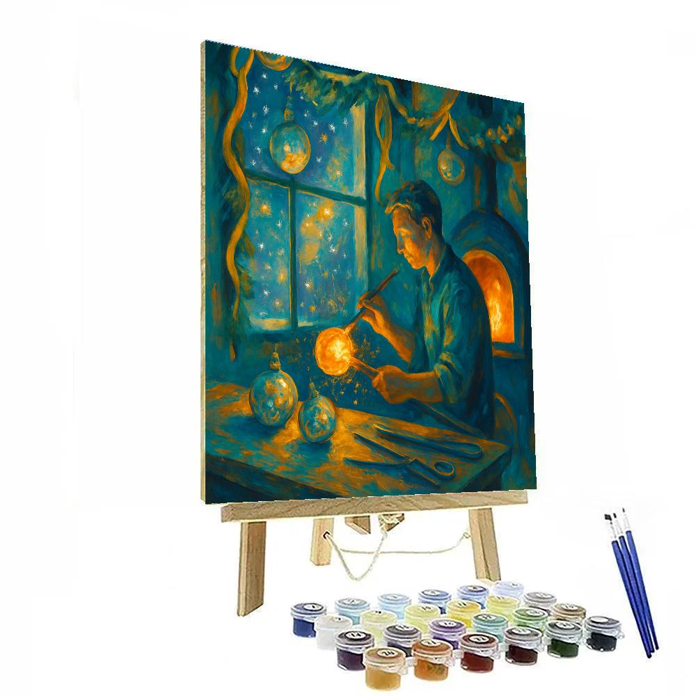 Glassblower Holiday Ornaments painting number kit