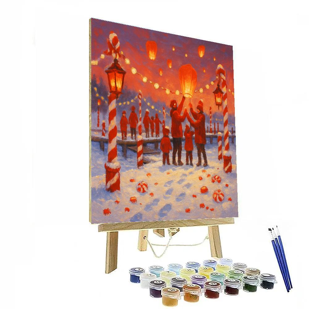 Candy Cane Dock Festival Numbered painting kits