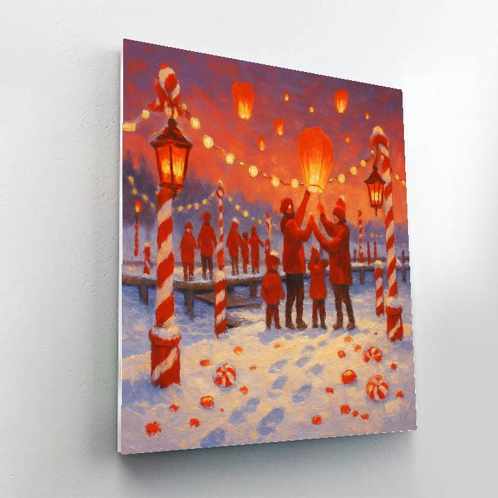 Candy Cane Dock Festival Numbered painting kits