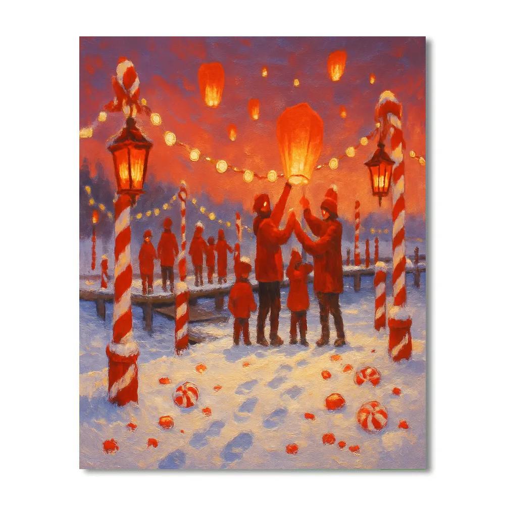 Candy Cane Dock Festival Numbered painting kits