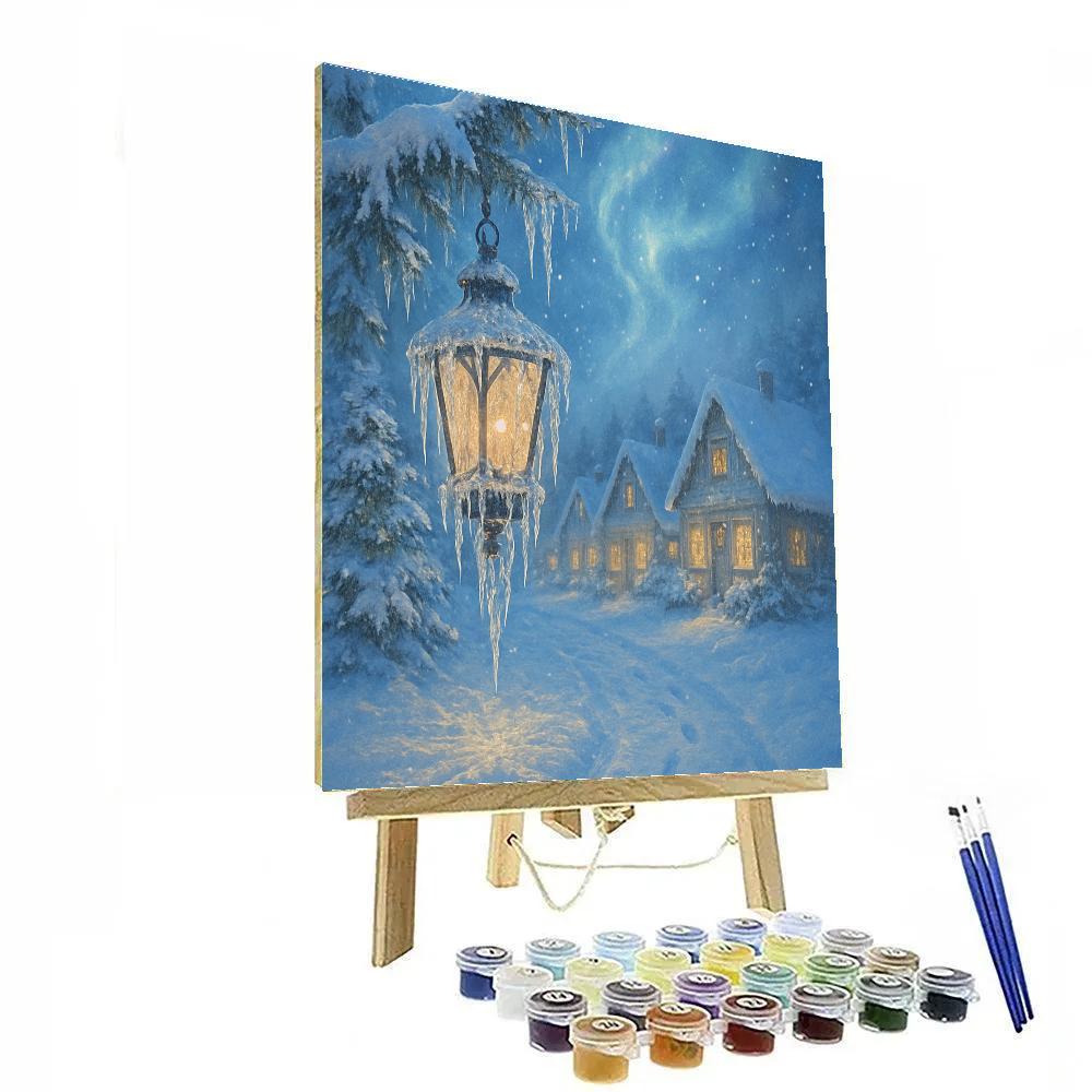 Icicle Lantern Village painting number kit