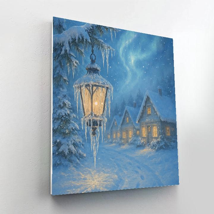 Icicle Lantern Village painting number kit