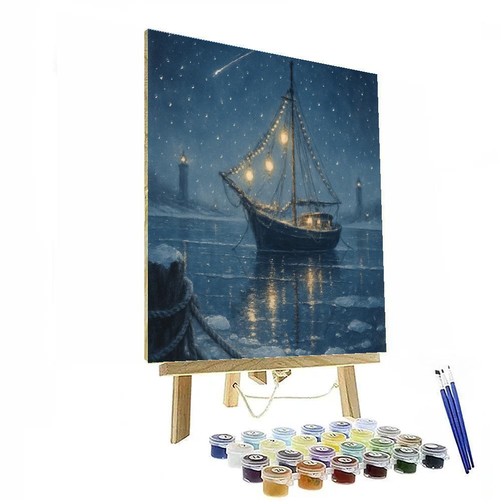 Midwinter Lantern Ship paint by numbers